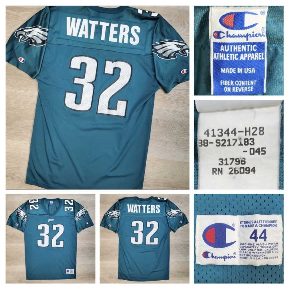 Vintage 1996 Champion Ricky Watters Philadelphia Eagles Jersey Size 44 USA Made